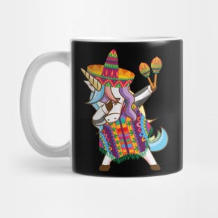 Mexican Dabbing Unicorn Cinco De Mayo Poncho Sombrero Maracas Mug